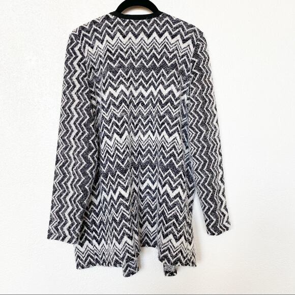 NAF NAF Chevron Longline Open Cardigan Sweater Size Medium - Picture 8 of 8